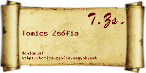 Tomics Zsófia névjegykártya