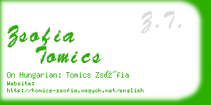 zsofia tomics business card